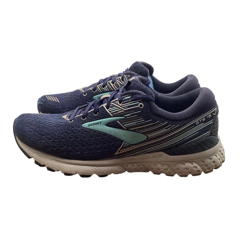 Brooks GTS 19 Aderenaline Navy and‎ Teal Athletic Sneakers